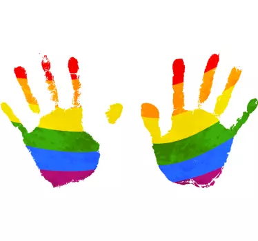 Mother and daughter t-shirt colorful handprints design - TenStickers