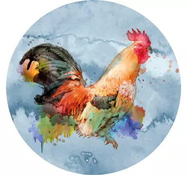 Colorful rooster design t-shirt - TenStickers