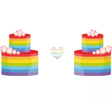 Mother and daughter t-shirt rainbow heart cakes - TenStickers