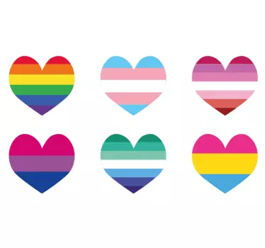 Colorful heart patterns t-shirt - TenStickers