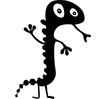 Cartoon green lizard silhouette Kids shirt - TenStickers