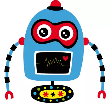 Round blue robot Kids shirt - TenStickers