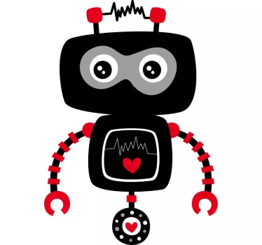 Black cartoon robot Kids shirt - TenStickers