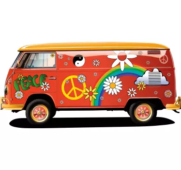 Colorful peace vehicle t-shirt - TenStickers