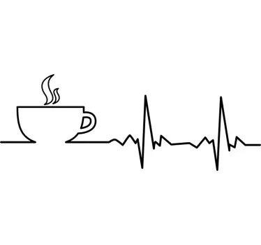 Coffee Heartbeat Design t-shirt - TenStickers