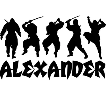Ninja action silhouettes t-shirt - TenStickers