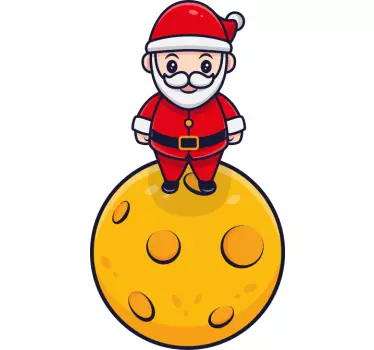 Kids t-shirt santa standing on the moon - TenStickers
