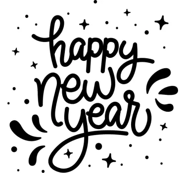 Joyful new year wishes t-shirt - TenStickers