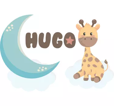 Cute giraffe for boy with name Baby t-shirt - TenStickers