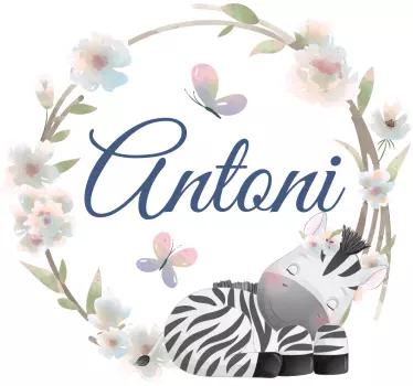 Personalized zebra nursery baby t-shirt - TenStickers