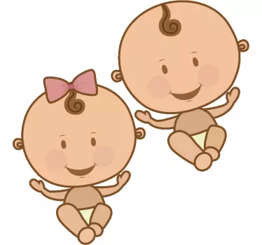 Mother and daughter t-shirt adorable baby duo - TenStickers