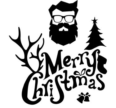 Christmas t-shirt merry festive beard design - TenStickers
