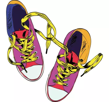 Colorful sneakers illustration t-shirt - TenStickers