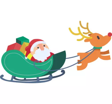 Santa sleigh ride Christmas t-shirt - TenStickers