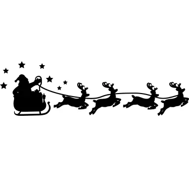 Christmas t-shirt santa's sleigh reindeer adventure - TenStickers
