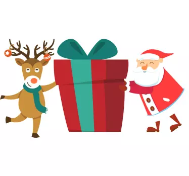 Chibi Santa and Reindeer christmas tee shirts - TenStickers