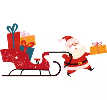 Christmas t-shirt santa carrying gifts - TenStickers
