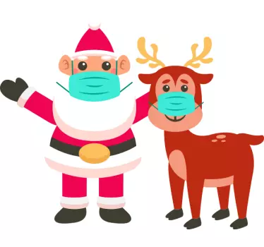Festive Santa reindeer duo father and son t-shirt - TenStickers