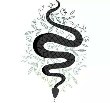 Striped snakes in leaves t-shirt - TenStickers