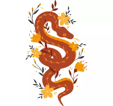 Snake floral pattern t-shirt - TenStickers