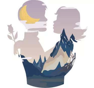 Mother and daughter t-shirt silhouette of connection - TenStickers
