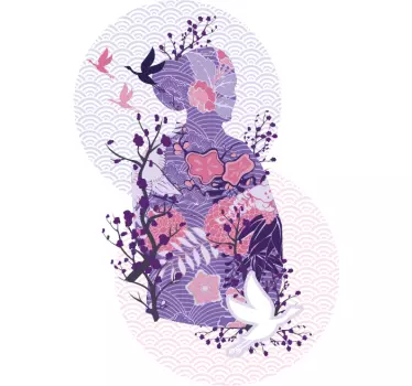 Mother and daughter t-shirt floral silhouette charm - TenStickers