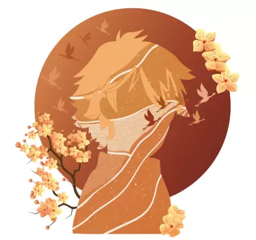 Elegant floral silhouette t-shirt - TenStickers