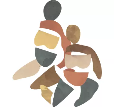 Mother and daughter t-shirt colorful family connection - TenStickers