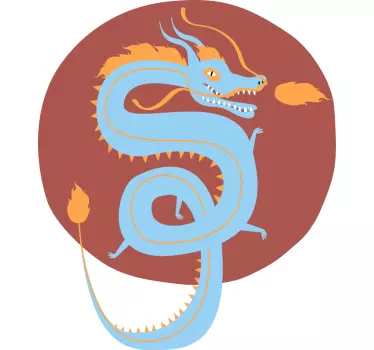 Blue dragon circle t-shirt - TenStickers