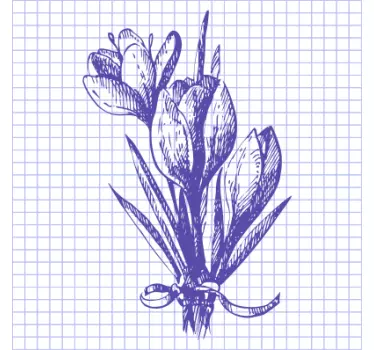 Cute drawing crocus flower t-shirt - TenStickers