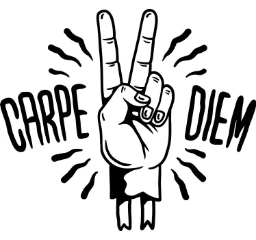 Carpe diem hand sign t-shirt - TenStickers