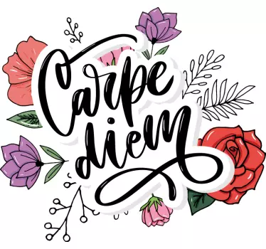 Seize the day floral arrangement t-shirt - TenStickers