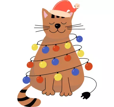 Cute cat christmas t-shirt - TenStickers