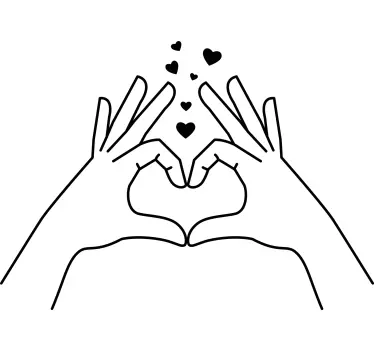Couple t-shirts heart hands gesture - TenStickers