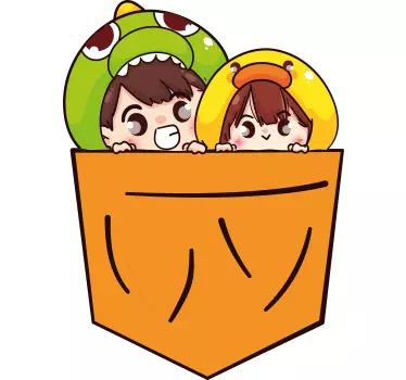 Japanese Anime in Pocket t-shirt - TenStickers