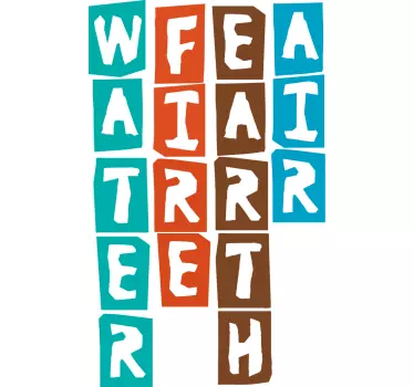 Colorful elemental words t-shirt - TenStickers