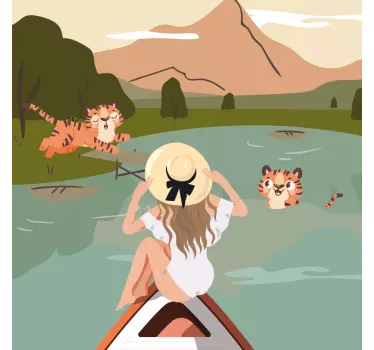 Adventure with tigers t-shirt - TenStickers