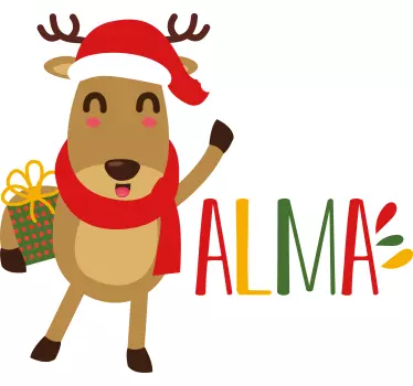 Kids t-shirt adorable reindeer joy - TenStickers