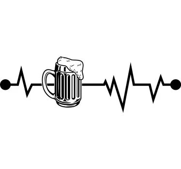 Heartbeat beer mug t-shirt - TenStickers
