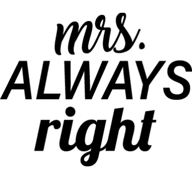 Fun mrs and mr right matching shirts for couples - TenStickers