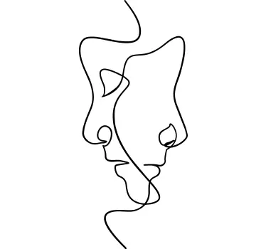 Conceptual line faces t-shirt - TenStickers