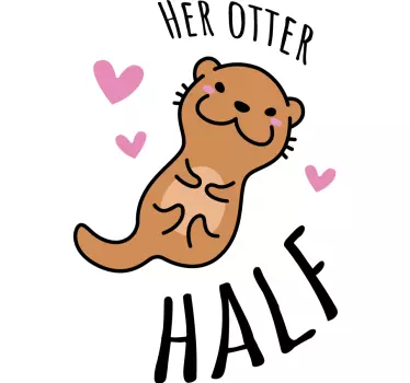 Couple t-shirts otter love couples - TenStickers
