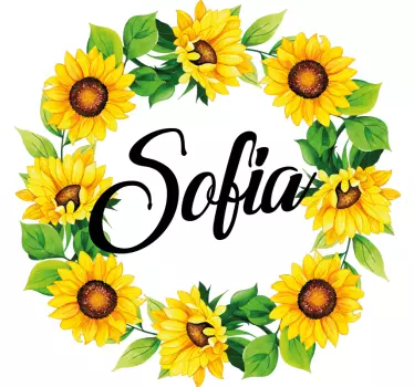Summer flower crown T-shirts with name - TenStickers