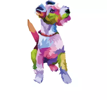 Colorful dog portrait t-shirt - TenStickers