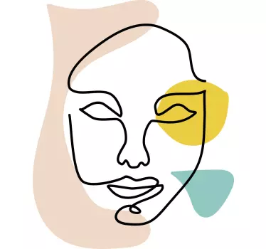 Minimalist line face t-shirt - TenStickers