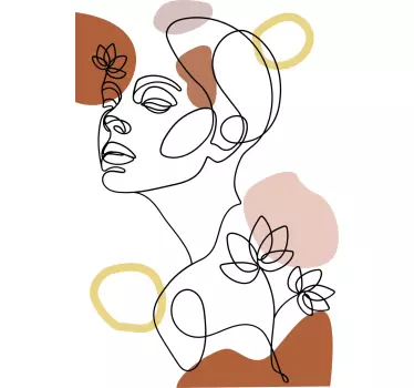 Abstract Face Art One Line t-shirt - TenStickers
