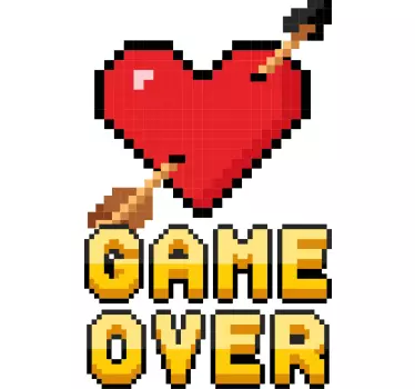 Pixelated heart game t-shirt - TenStickers