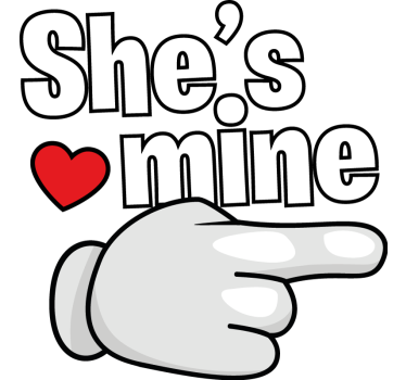 Couple matching hoodie with text she's mine he's mine - TenStickers