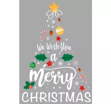 Tree ornaments and calligraphy Christmas shirt - TenStickers