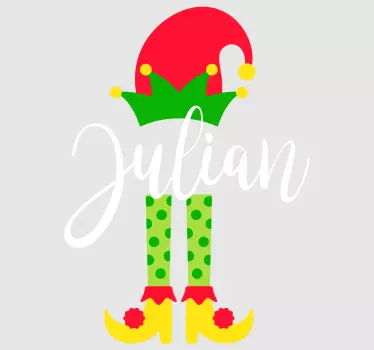 Personalised elf family festive name matching hoodie - TenStickers